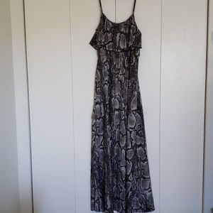 Snakeskin Print Maxi Dress